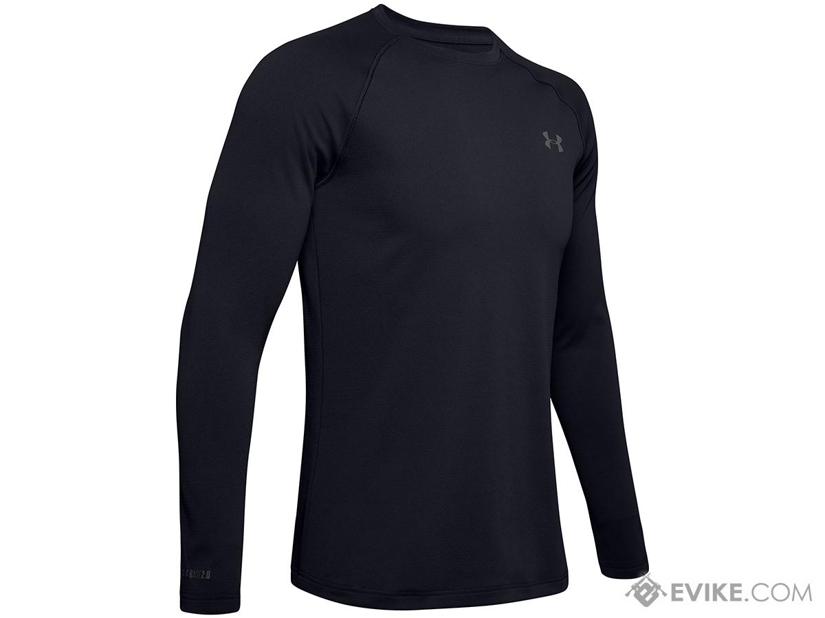 Under Armour Men's Base 2.0 Cold Wear Long Sleeve Crew Shirt (Color: Black / Large)