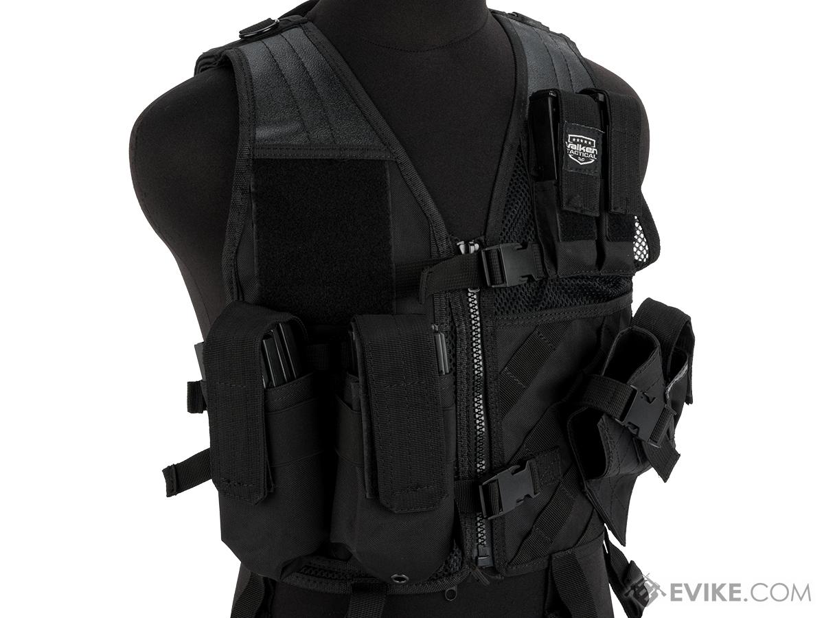 Youth Size Cross-Draw Tactical Vest by Valken (Color: Black), Tactical ...