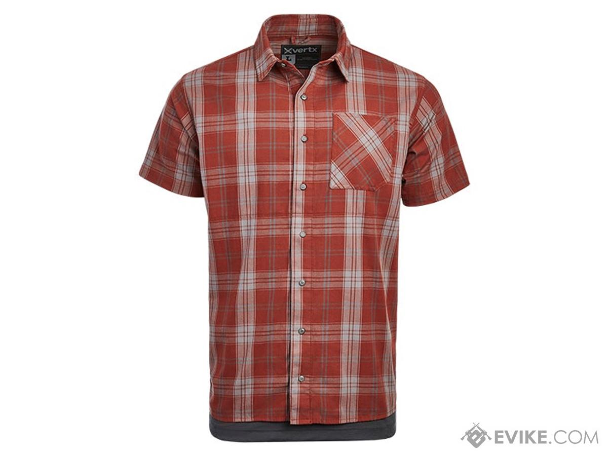 VERTX Guardian Stretch Short Sleeve Shirt (Color: Mahogany Block Plaid / Small)