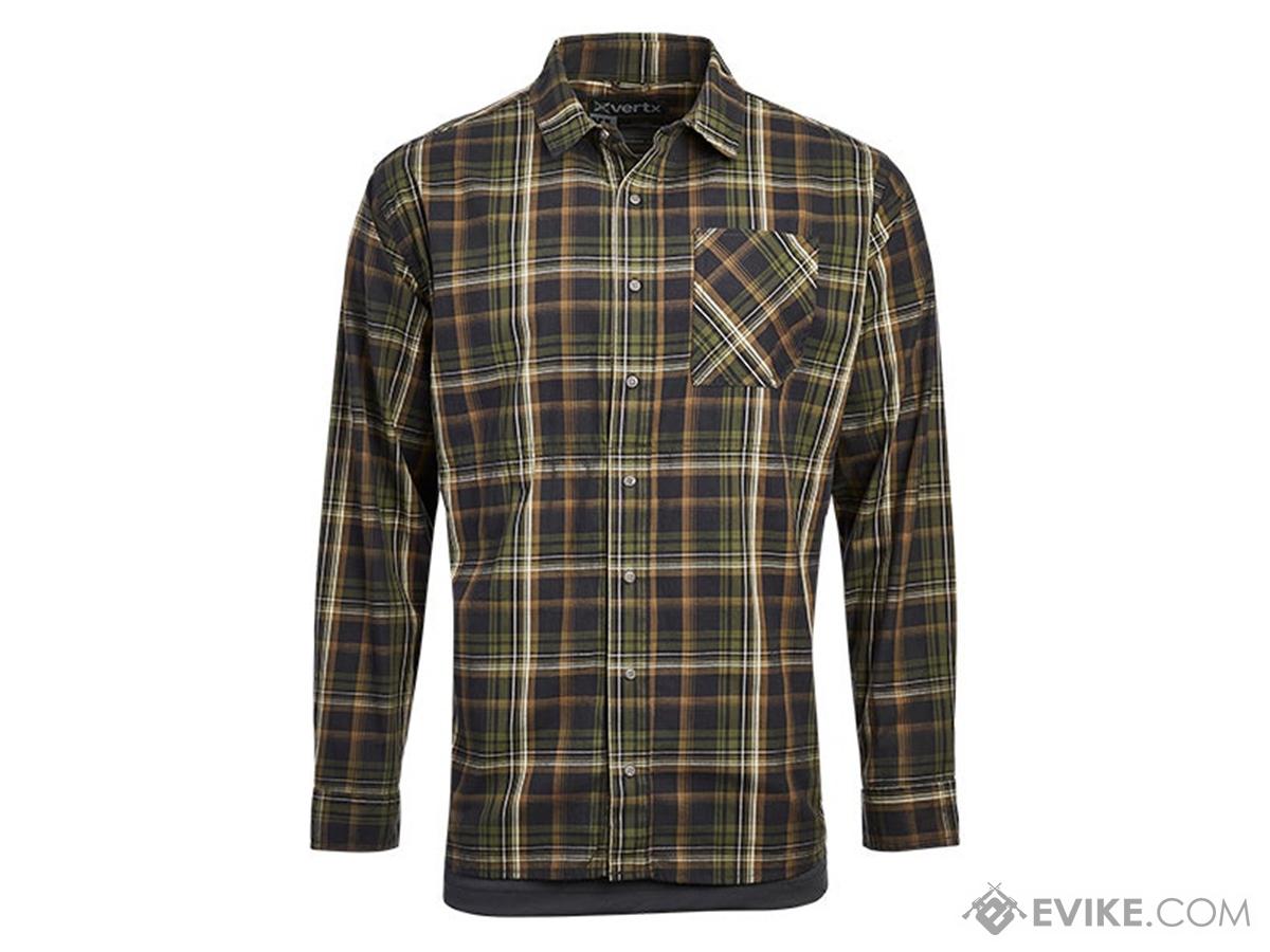 VERTX Guardian Stretch Long Sleeve Shirt (Color: Woodland Plaid / Large)