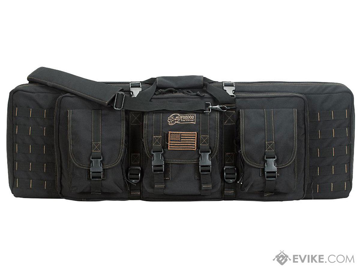 Voodoo Tactical 36 Die Cut MOLLE Padded Weapons Case / Gun Bag (Model: Black w/ Coyote Stitching)