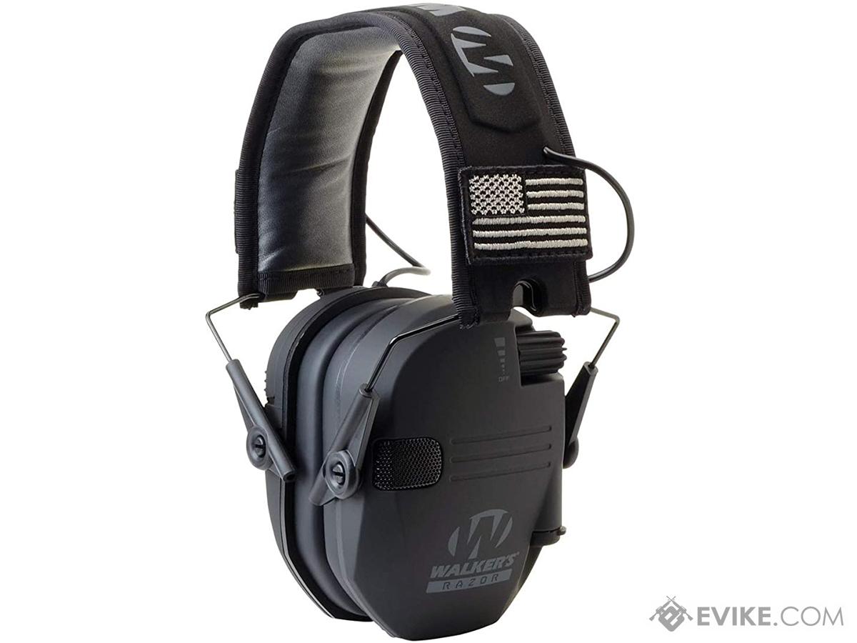 Walker's Razor Slim Electronic Ear Muff (Color: Patriot - Black)