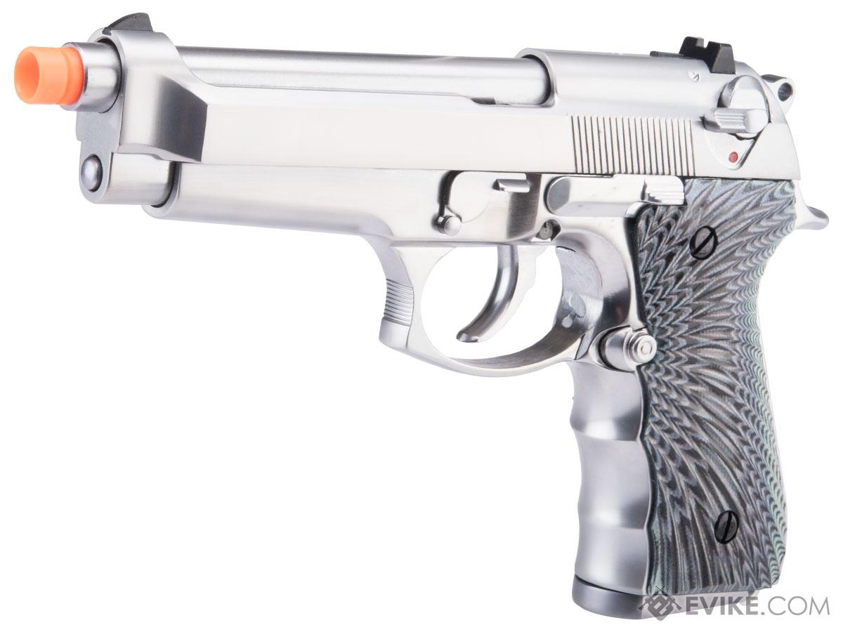 2EAGLE Pack Airsoft Pistolet modèle PT92 Silver à Ressort/matière