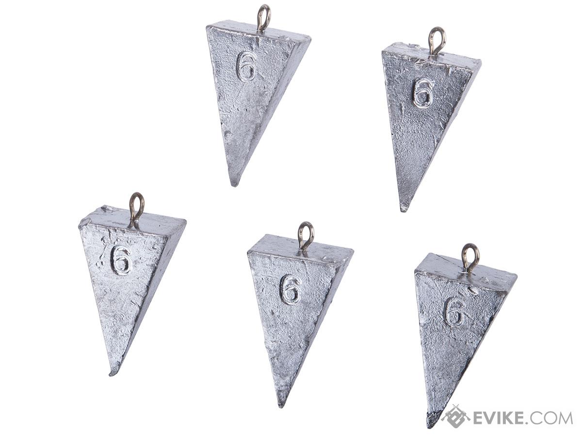 Battle Angler Four Sided Pyramid Single Swivel Lead Weight Sinker (Size:  6oz / Pack of 5)