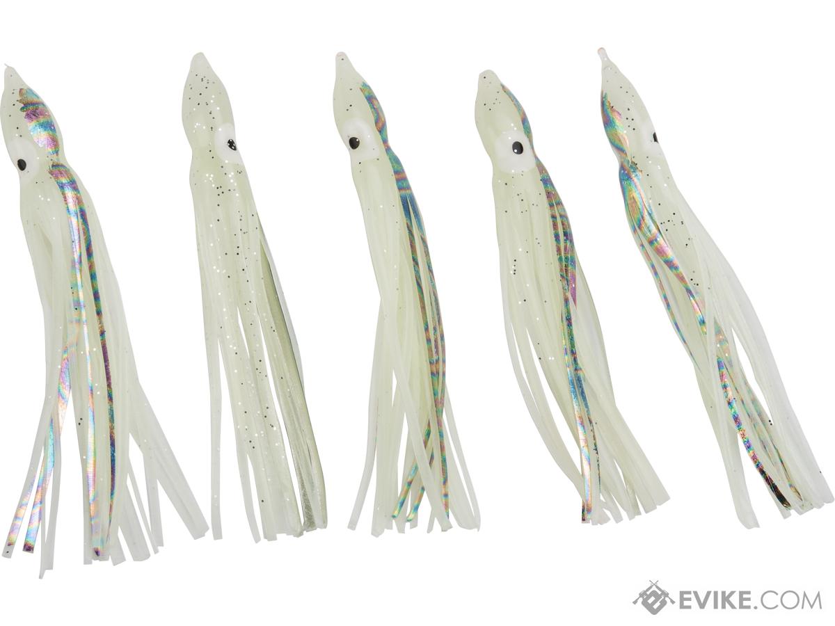 Battle Angler Phantom Skirt Squid Lure (Color: Luminous, Prismatic Stripe /  10)