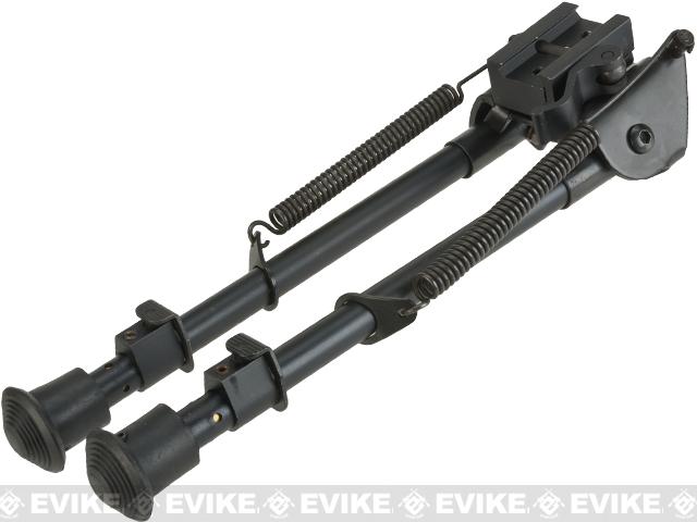 AIM Sports All-Platform Real Firearm Spec. Retractable Harris Style Bipod - Tall (Picatinny + Stud Mount)