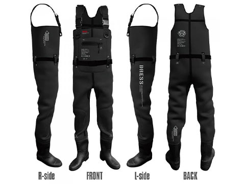 DRESS Chloroprene Airborne Body Length Waders w/ Radial Soles (Size: Large)