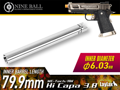 Laylax Nine Ball Power Inner Barrel for AW Custom / WE-TECH Hi-Capa Gas Blowback Airsoft Pistols 