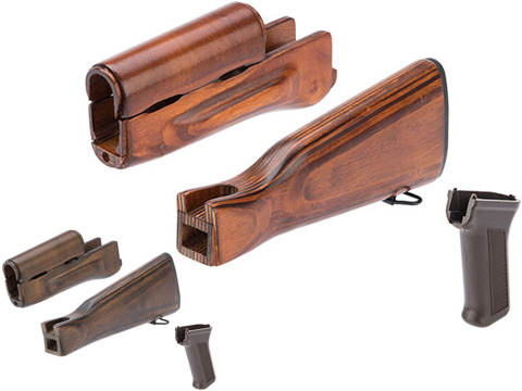 LCT Airsoft Wooden Stock and Grip Set for LCKM Series Airsoft Rifles 