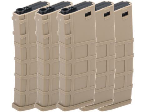 Lonex 200rd Mid-Cap Polymer Magazine for M4 M16 AEG Rifles (Color: Tan / Pack of 6)