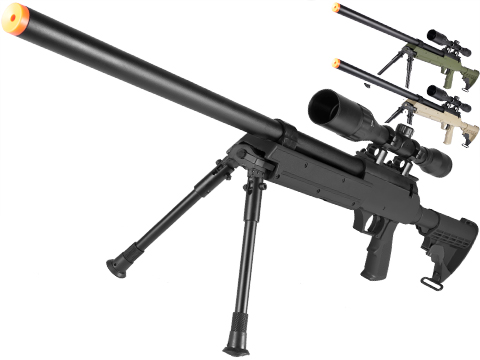 Matrix ASR SR-2 Shadow Op Bolt Action Airsoft Sniper Rifle w/ LE Stock & Bipod 