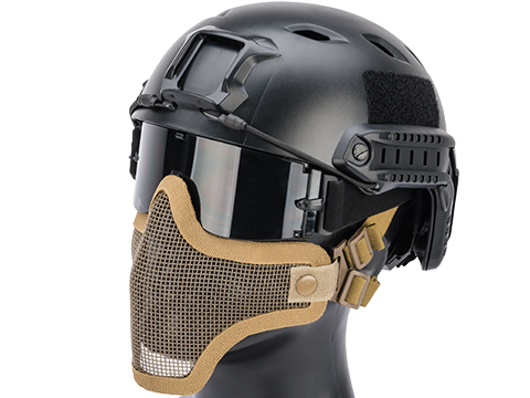 Matrix Iron Face Carbon Steel Mesh Striker V1 Lower Half Mask (Color: Tan)