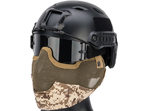 Matrix Iron Face Carbon Steel Striker Gen2 Metal Mesh Lower Half Mask (Color: Digital Desert)