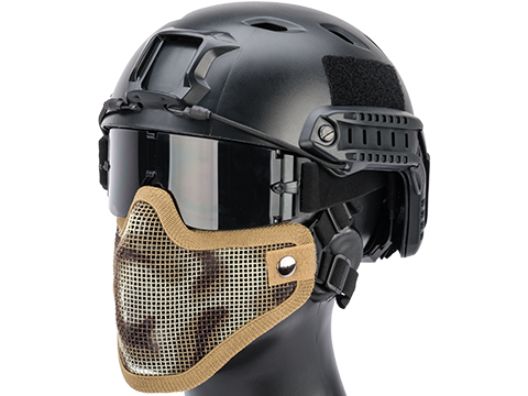 Matrix Iron Face Carbon Steel Mesh Striker V1 Lower Half Mask (Color: Desert Camo)