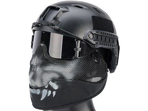 Matrix Iron Face Carbon Steel Striker Gen2 Metal Mesh Lower Half Mask (Color: Black / Skull)