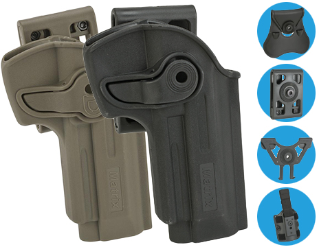 Holster rigide ABS Amomax droitier TAN/FDE pour type M9 Airsoft