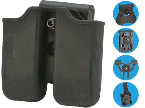 Matrix Hardshell Adjustable Magazine Holster for Sig P226 / Beretta M9 Series Pistol Mags (Mount: Belt Attachment)