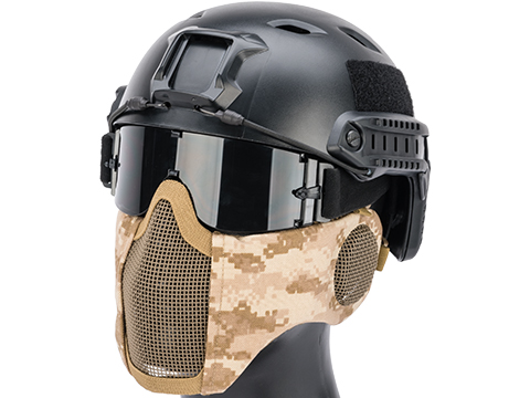 Matrix Carbon Striker Mesh Mask w/ Integrated Mesh Ear Protection (Color: AOR1)