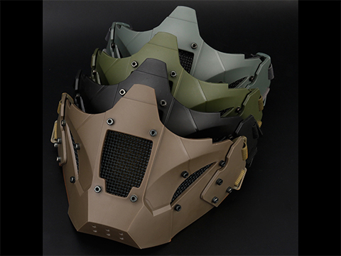 Matrix Iron Warrior Polymer and Mesh Modular Face Mask (Color: OD Green)