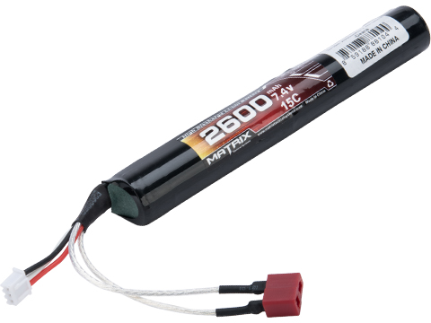 Matrix High Performance 7.4V Stick Type Airsoft Li-Ion Battery (Model: 2600mAh / 15C / Deans)