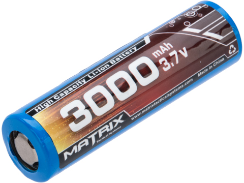 Matrix 3.7V 18650 Rechargeable Battery for Tactical Flashlights (Type: 3000mAh / No PCM / Low Contact)