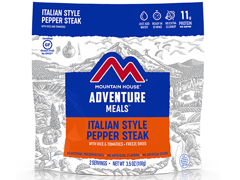 Mountain House Freeze Dried Camping Food (Model: Lunch & Dinner / Italian Style Pepper Steak with Rice and Tomatoes)