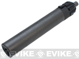 King Arms Mock Silencer Barrel Extension for KWA / KSC MP7 Series Airsoft GBB SMG's - Carbon / 225mm