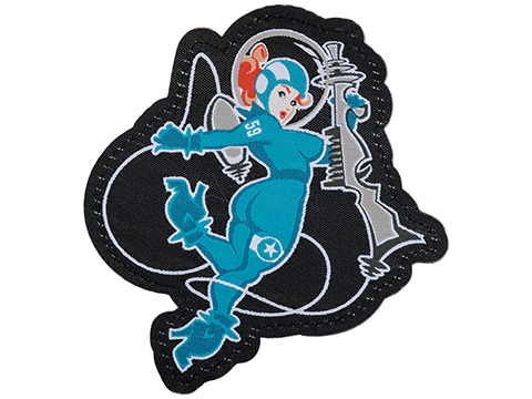 Mil-Spec Monkey Space Girl 1 Embroidered Morale Patch (Color: Blue)