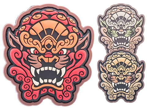 Mil-Spec Monkey Foo Dog Head 2 PVC Morale Patch (Color: Red)