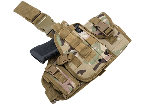 Matrix Drop Leg MOLLE Platform w/ Holster and Pouch Set (Color: Camo)