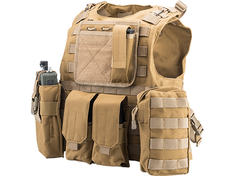 Matrix AAV Assault Plate Carrier w/ Pouch Set (Color: Tan), Tactical ...