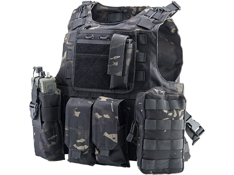 Matrix AAV Assault Plate Carrier w/ Pouch Set (Color: Black Camo)