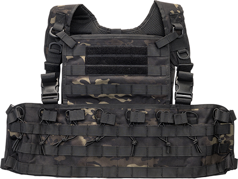 Matrix Modular MOLLE Chest Rig / Plate Carrier w/ Integrated Mag Pouches (Color: CAMO Black)