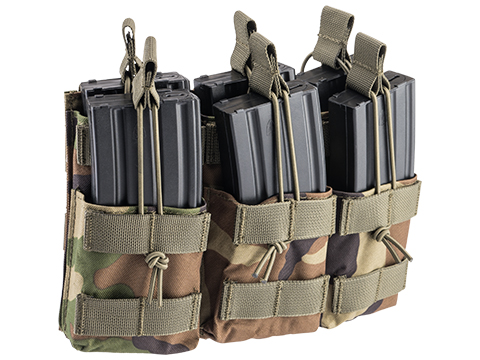 Matrix Double Stack Triple Open Top Magazine Pouch (Color: M81 Woodland)