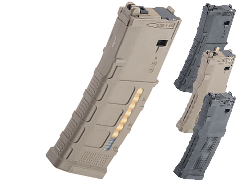 Double Eagle 35 Round Magazine for MWS Gas Blowback Airsoft Rifles (Model: D-Mag / Tan)