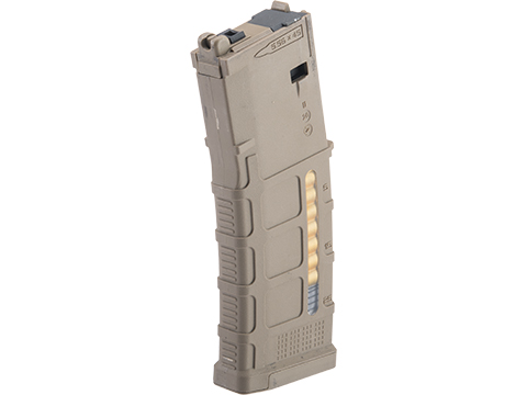 Double Eagle 35 Round Magazine for MWS Gas Blowback Airsoft Rifles (Model: D-Mag / Tan)
