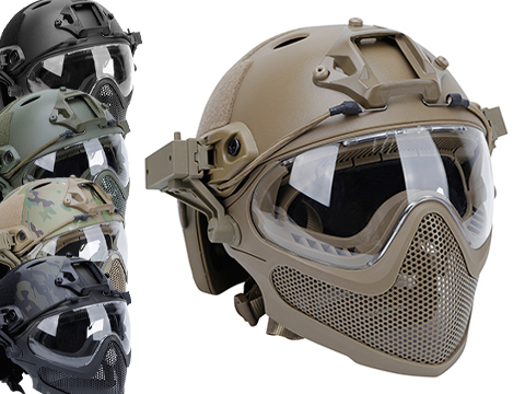 Matrix Pilot Steel Mesh Face Mask w/ Helmet (Color: Multicam)