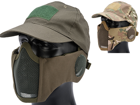 Matrix Carbon Striker Mesh Mask w/ Integrated Mesh Ear Protection and Baseball Hat Package 