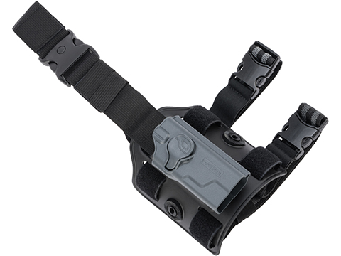 EMG Matrix Hardshell Adjustable Holster for Hudson H9 Series Pistols (Color: Grey / Drop Leg Attachment)