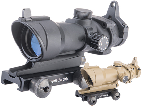 Element 4x32 Magnified Scope w/ Illuminated Reticle & Iron Sight for Airsoft Rifles 