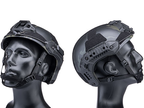 Modular Ballistic-Style Tactical Airsoft Bump Helmet (Color: Multicam Black)