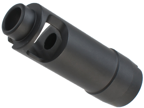 Matrix AK74 Type Steel Airsoft Flash Suppressor (Color: Black / 14mm Negative)