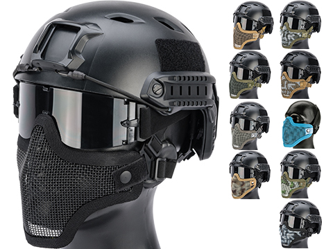 Matrix Iron Face Carbon Steel Mesh Striker V1 Lower Half Mask (Color: Black)