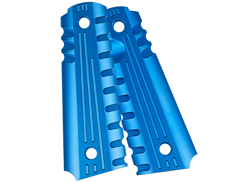 Matrix Aluminum CNC Grip for 1911 Series Airsoft GBB Pistols (Color: Blue)