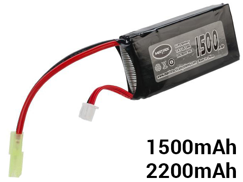 Evike Airsoft - Matrix High Performance 7.4V Stick Type Airsoft LiPo  Battery (Model: 1000mAh / 20C / Small Tam. & Long Wire)