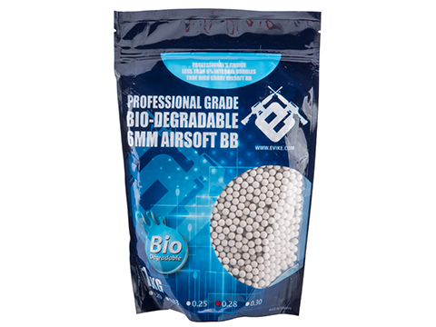 Evike Match Grade Biodegradable 6mm Airsoft BBs (Weight: .28g / 3500 Rounds / White)