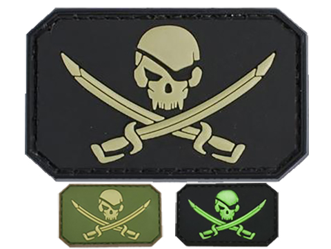 Matrix Skull and Swords PVC IFF Hook and Loop Patch (Color: Black)