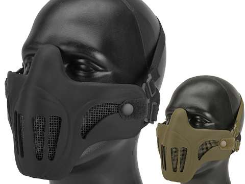 Valken Zulu Mesh Half Face Mask with Ear Protection (Color: Black)