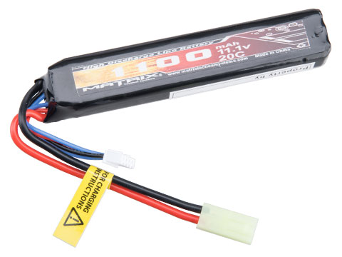 Matrix High Performance 11.1V Brick Type Airsoft LiPo Battery (Model: 1100mAh - 15C / Small Tamiya)