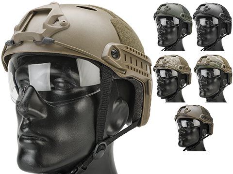 Matrix Basic PJ Type Tactical Airsoft Bump Helmet w/ Flip-down Visor 